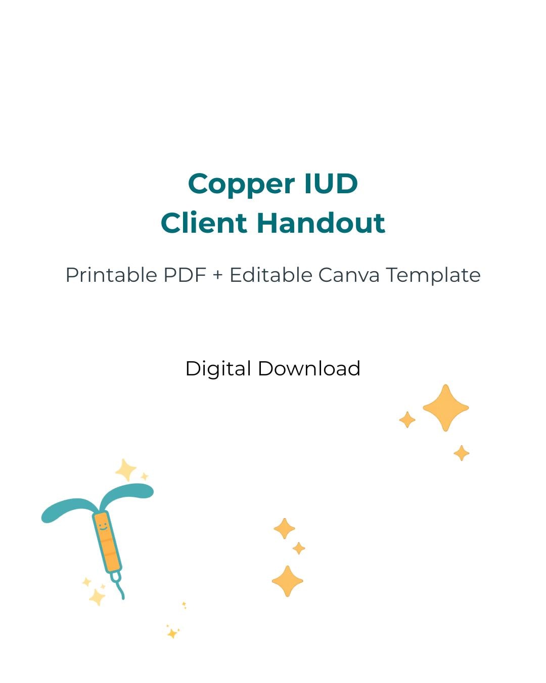 Copper IUD Client Handout | Printable PDF + Editable Canva Template ...