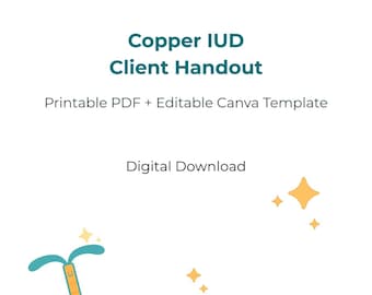 Folleto informativo para usuarias sobre el DIU de cobre / PDF imprimible + plantilla editable de Canva / Recurso de asesoramiento sobre anticoncepción / Descarga digital