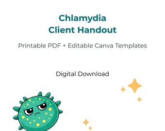Folleto informativo para pacientes con clamidia / PDF imprimible + plantilla editable de Canva / Recurso educativo sobre ITS / Descarga digital