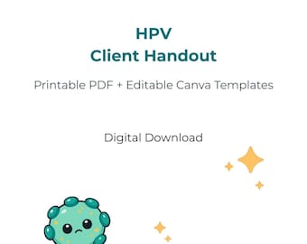 Folleto informativo para pacientes sobre el VPH / PDF imprimible + Plantilla editable de Canva / Recurso educativo sobre ITS / Descarga digital