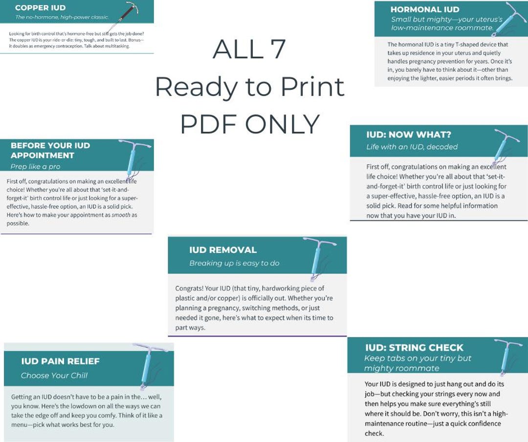 Pdf Only | IUD Handouts 7-pack | Contraception Patient Education ...