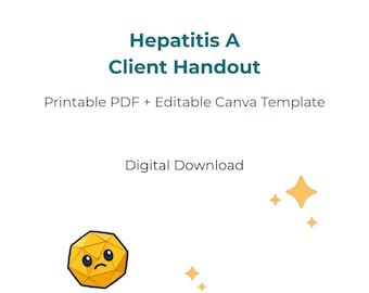 Folleto informativo para pacientes con hepatitis A / PDF imprimible + plantilla editable de Canva / Educación sobre ITS e infecciones virales / Descarga digital
