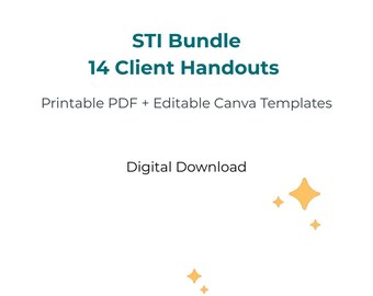 Paquete de folletos informativos para clientes sobre ITS / 14 PDF imprimibles + plantillas editables de Canva / Kit de herramientas de educación sobre salud sexual / Descarga digital