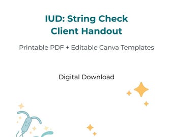Folleto informativo para la revisión del hilo del DIU / PDF imprimible + plantilla editable de Canva / Educación sobre el seguimiento del DIU / Descarga digital