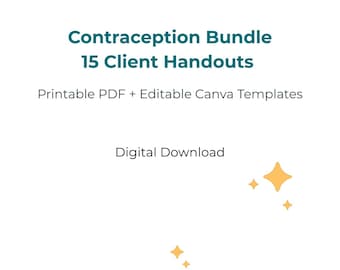 Paquete completo de folletos sobre anticoncepción / 15 PDF imprimibles + plantillas editables de Canva / Educación sobre control de la natalidad / Descarga digital