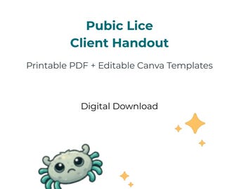 Pubic Lice Client Handout | Printable PDF + Editable Canva Template | STI Education Resource | Digital Download