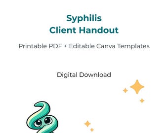 Syphilis Client Handout | Printable PDF + Editable Canva Template | STI Education Resource | Digital Download