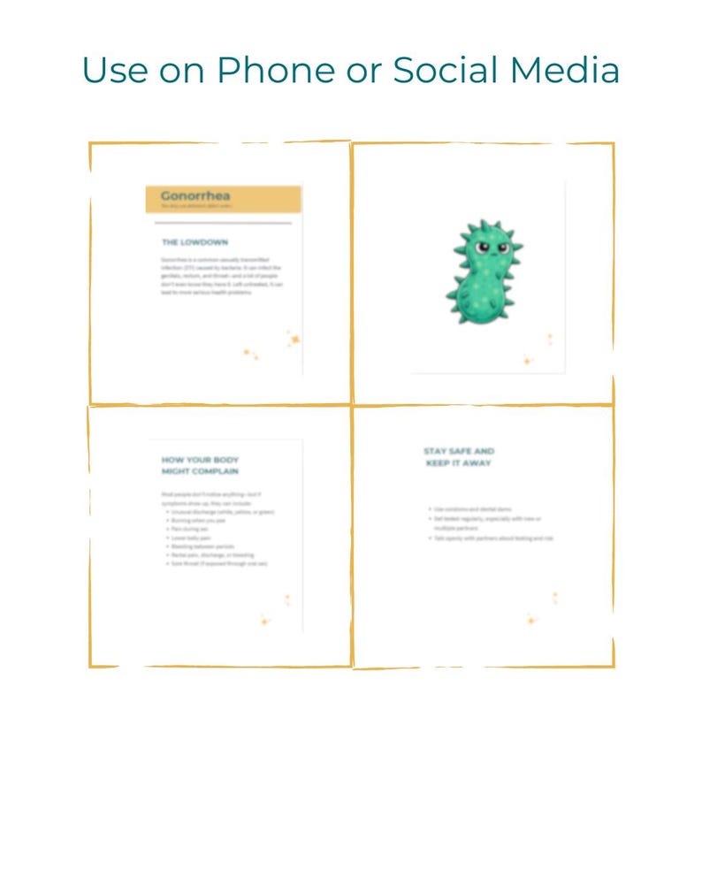 Gonorrhea Client Handout | Printable PDF + Editable Canva Template | STI Education Resource | Digital Download image 4