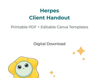 Folleto informativo para pacientes con herpes / PDF imprimible + plantilla editable de Canva / Recurso educativo sobre ITS / Descarga digital