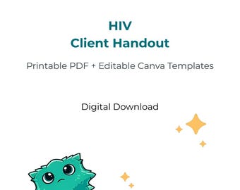 Folleto informativo para pacientes con VIH / PDF imprimible + Plantilla editable de Canva / Recurso educativo sobre ITS / Descarga digital