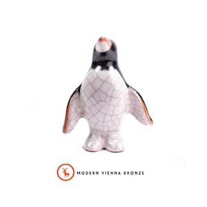 Walter Bosse Keramik Pinguin - KLEINE Vintage Karlsruher Majolika Original Bosse Mid Century Österreich Pinguin Figur, niedliches Mini Babyvogel Geschenk