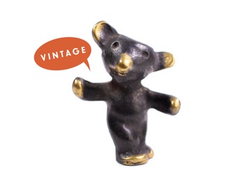 Walter Bosse Bear Figurine - Vintage Mid Century Original Austrian 1960s Brass Dancing Bear Figurine, Bear Lover Gift, Miniature Teddy Bear