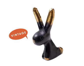 RARE Walter Bosse Rabbit - Vintage Walter Bosse Mid Century Modern Austrian 1960s Brass Bunny Figurine, Rabbit Lover, Miniature Bunny Gift