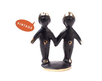 Walter Bosse Gemini Figurine - Vintage Bosse ORIGINAL Modernist Austrian 1950s Brass Zodiac Miniature, Mid Century Brass Twins Gift