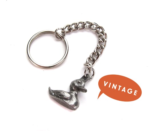 Walter Bosse Pewter Duck Keychain - Rare Vintage … - image 1