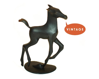 Hagenauer Horse Sculpture - WERKSTÄTTE HAGENAUER Wien Foal Figurine, Vintage Art Deco Hagenauer Modernist Brass Horse Figure, Horse Gift