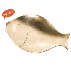 Richard Rohac Fish Bowl - Original Austria Mid Century Modern Signé RR Art Déco Fish Coin Dish, Trinket Dish, Brass Tray, Fish Gift