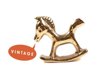 Walter Bosse Rocking Horse Figurine - Vintage Mid Century Original Austrian 60s Brass Horse Figure, Walter Bosse Pony Figure, Horse Gift