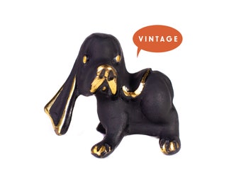 RARE Walter Bosse Dog Figurine - RARE Vintage ORIGINAL Mid Century Austrian 1950s Brass Hound Dog Figurine, Basset Hound Gift, Beagle Lover