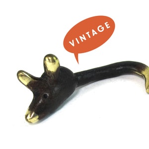 Walter Bosse Mouse Figurine Vintage Mid Century Original Austrian 1960s Brass Mouse Miniature image 1