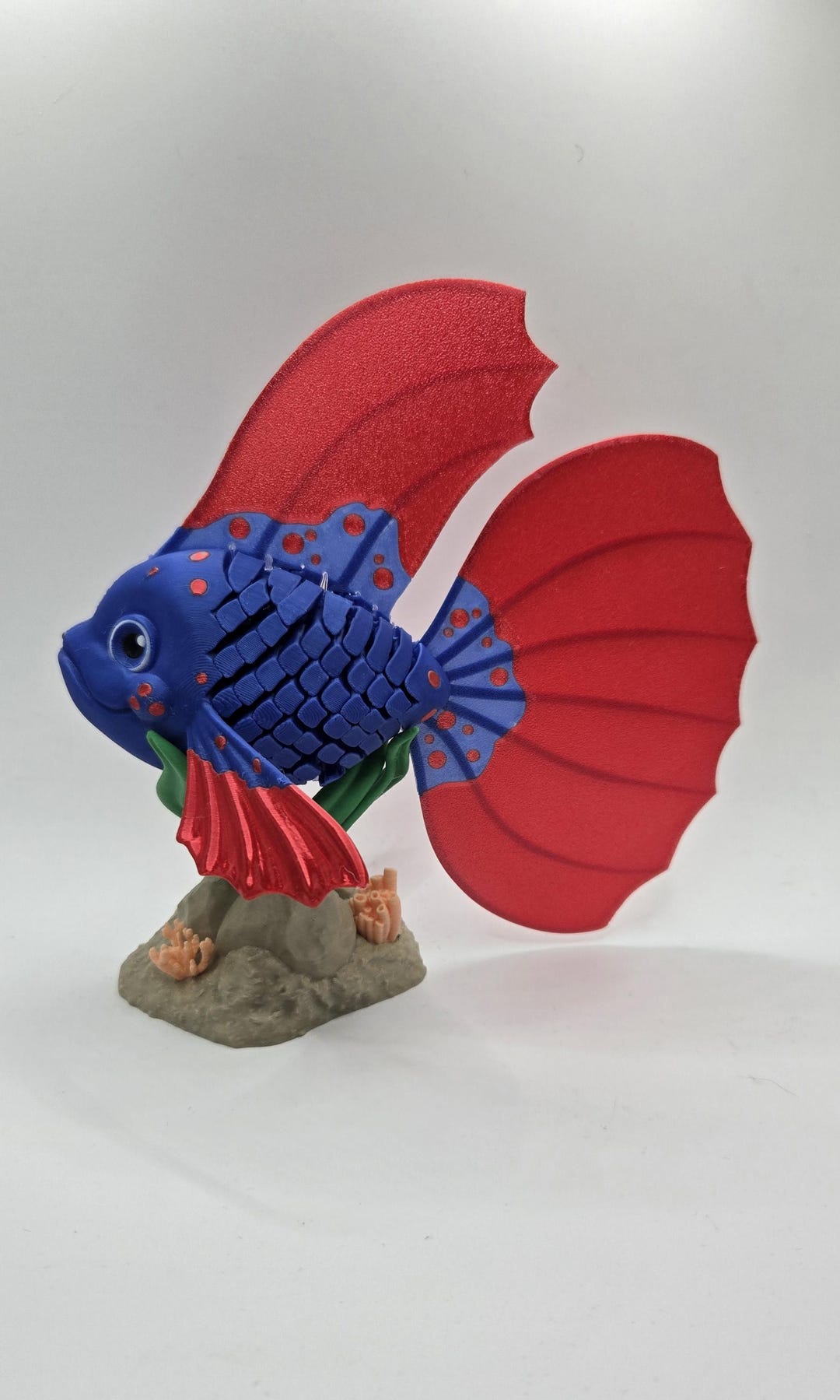 Betta Fish Articulated 3D Printed Fidget Toy and Stand - Etsy