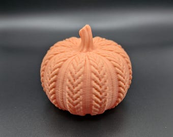 Fall Crocheted Pumpkin 3D Printed Autumn Seasonal Decor