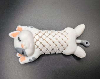 Adorable Cat Articulated Fidget Toy 3D Printed Keychain