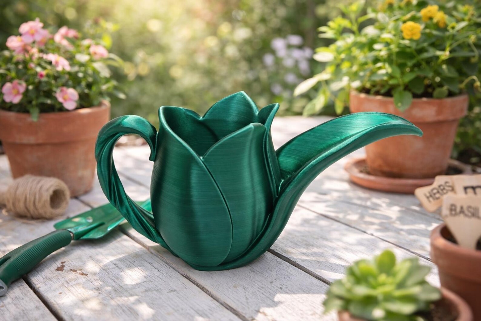 Blooming Tulip Watering Can | 3D Printed Flower Garden Accessory - Etsy