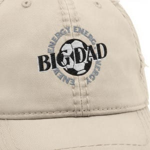 Soccer Fútbol Customizable Embroidered Big Dad Energy Hat | Matching Dad & Kid Sports Fan Gear | Distressed BDE Cap | Gift for Him