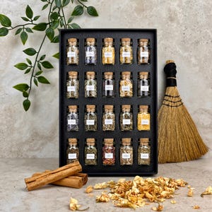 The Mini Herb Collection • 20 Piece Witchcraft Herb Kit • Altar Supplies •  Beginner Witch Kit • Green Witch Apothecary Jars