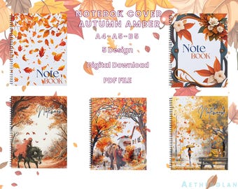 Autumn Printable Journal Cover Set | Printable A4 A5 B5 (Digital Download)
