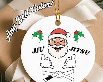 Personalized Santa BJJ Christmas Ornament – Martial Arts Holiday Decor