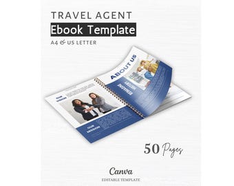 Travel Agent Ebook Template Canva | Editable Trip Planner | Printable Travel Guide | Travel Blogger Planner | Digital Travel Kit