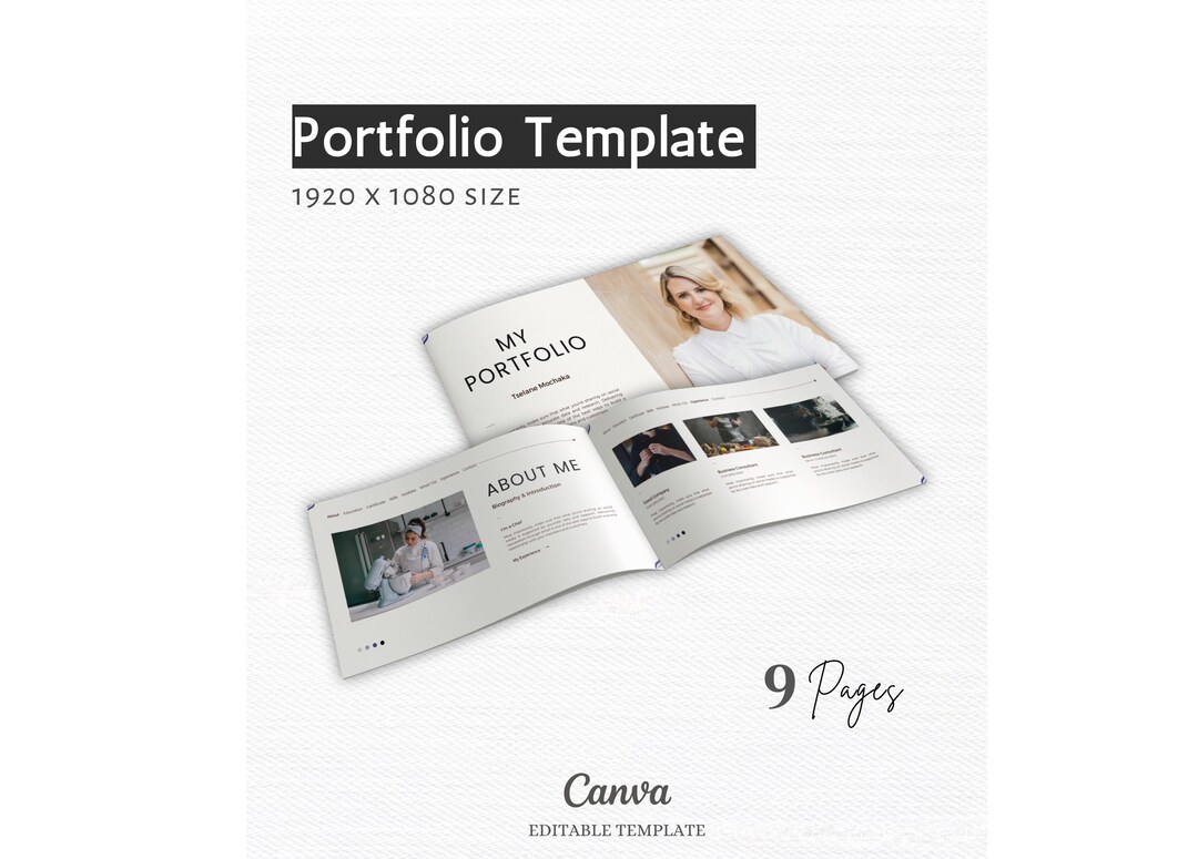 Modern Portfolio Template Canva | Minimalist Portfolio | Social Media ...