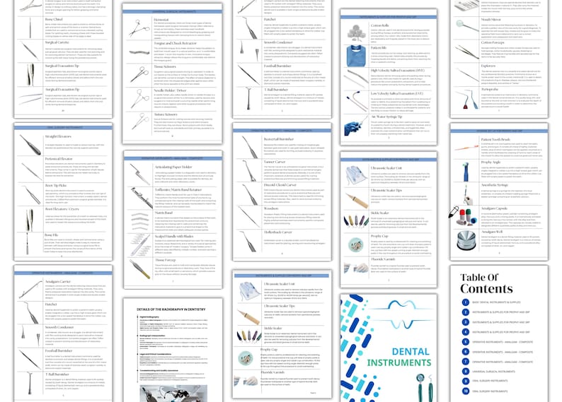 Dental Restorative Instruments Chart.pdf Dental Instruments Guide Canva Template | Dental Assistant Study ...