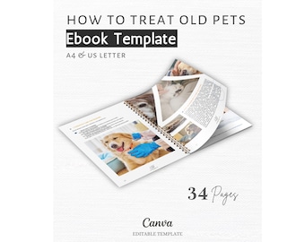 Senior Pet Care Guide Canva Template | Editable Pet Care Ebook | How to Treat Senior Pets | Senior Dog & Cat Care PDF | Pet Wellness Guide