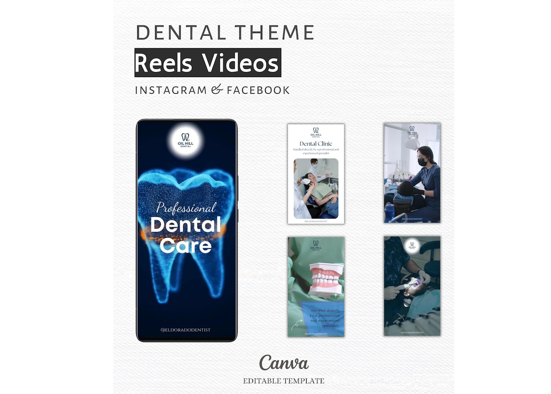 Dental Reels for Dentists | Dentist Marketing Videos | Dental Tiktok Templates | Instagram Reels Pack | Canva Dental Social Media Content