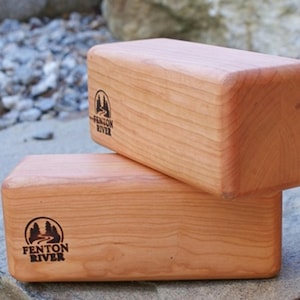 Heavy Hardwood Yoga Blocks | Maple or Cherry, Set of 2| 9x3.5x3.5