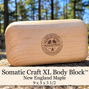Fascia Release Somatic Body Block — Maple XL Lymphatic Drainage & Myofascial Tool (9x5x3.5)