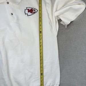 Kansas City Chiefs Vintage Polo Pullover Long Sleeve Sweatshirt White Patch Sz L image 7