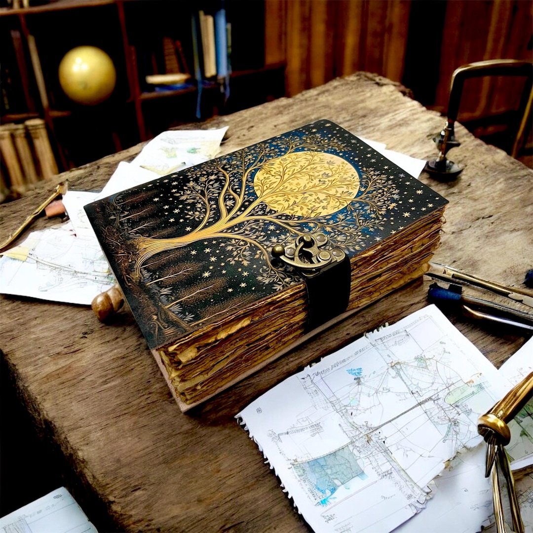 Vintage Tree of Life Leather Journal | Handmade Diary With Antique ...