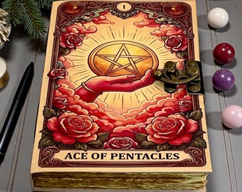Diario del As de Oros / Cuaderno de Tarot para Manifestación, Riqueza y Abundancia / Libro de Hechizos Grimorios de Brujería