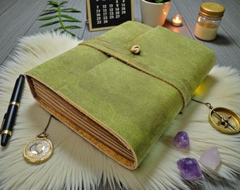 Diario de cuero rústico hecho a mano / Diario de viaje vintage / Cuaderno encuadernado en cuero / Diario de bocetos