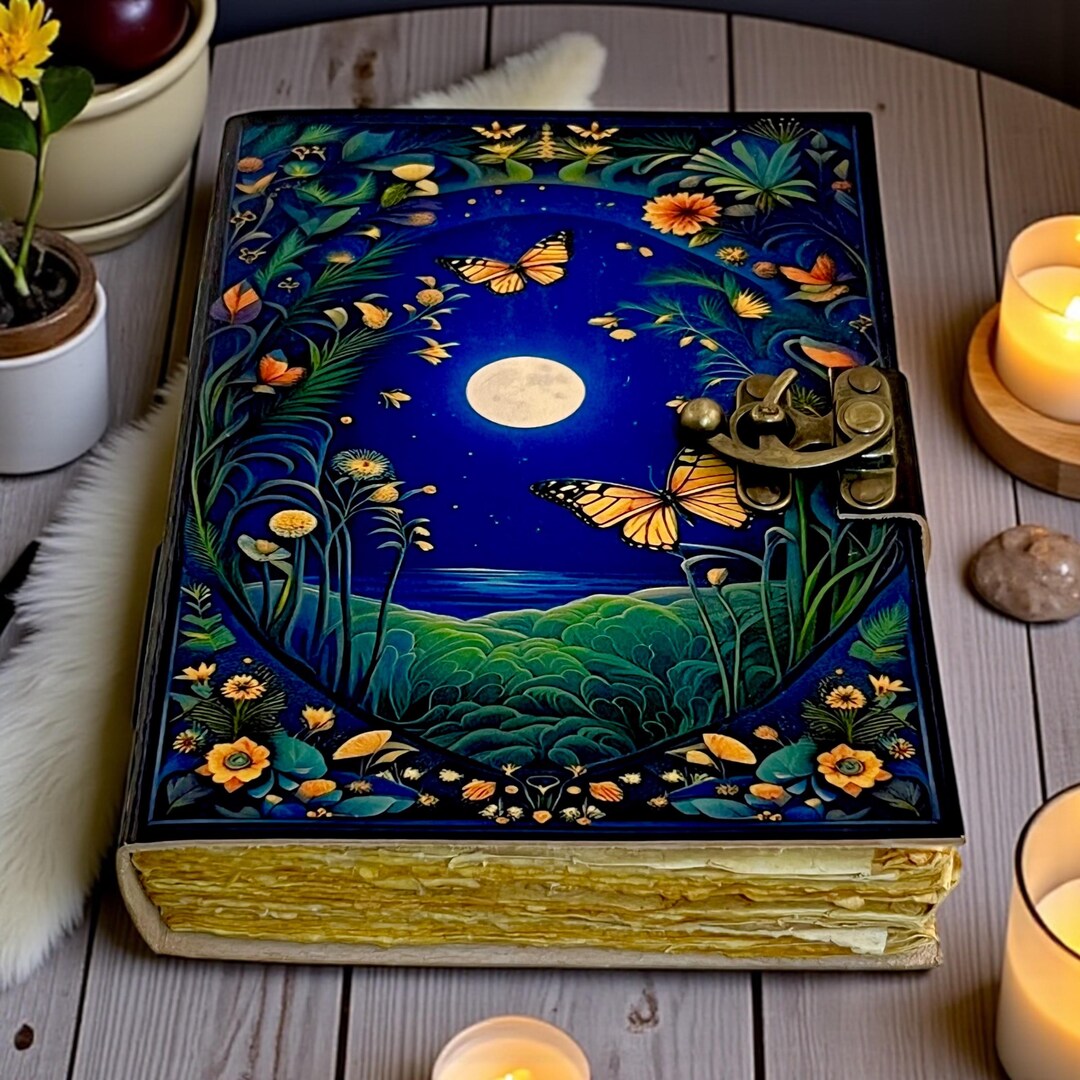 Moon Butterfly Journal | Celestial Nature Notebook | Vintage Floral ...