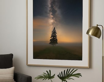 Milky Way Night Sky Photography Print: Modern Wall Art (Digital Download)