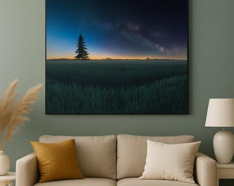 Impresión del cielo nocturno de la Vía Láctea: Fotografía de paisajes cósmicos (Descarga digital)