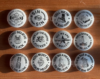 MCR My Chemical Romance Song Lyrics 1.25" Pinback Buttons - Original Designs (1)