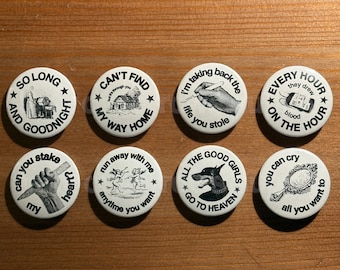 MCR My Chemical Romance Song Lyrics 1.25" Pinback Buttons - Original Designs (3)