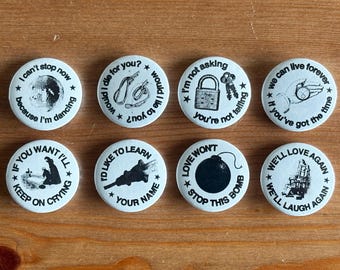 MCR My Chemical Romance Song Lyrics 1.25" Pinback Buttons - Original Designs (4)