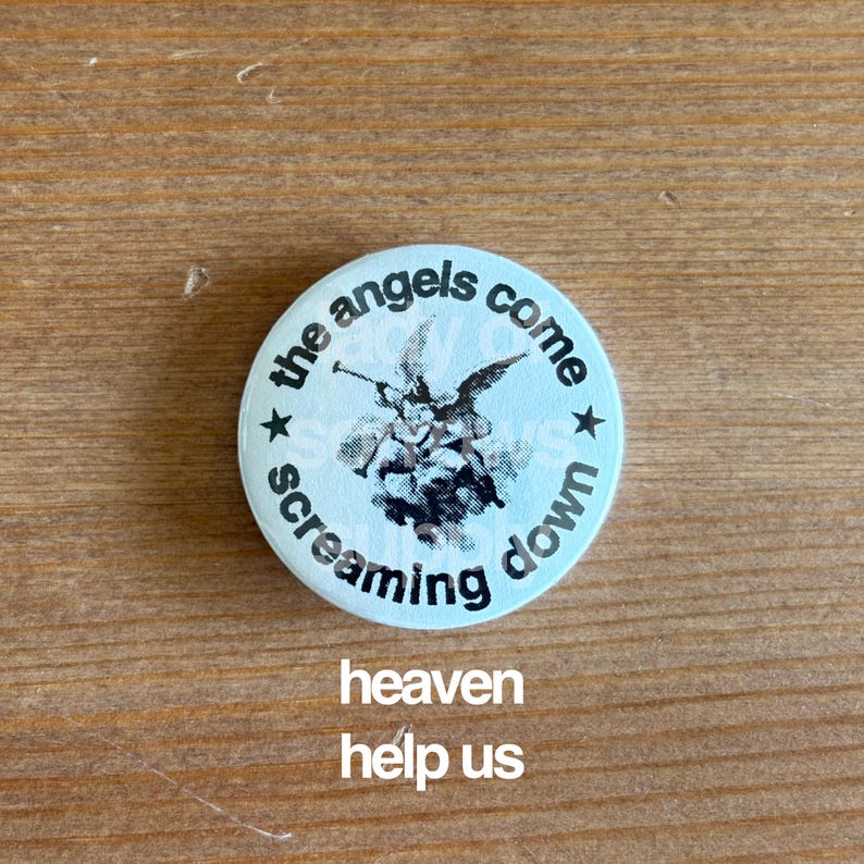 MCR My Chemical Romance Song Lyrics 1.25" Pinback Buttons - Original Designs (2) heaven help us